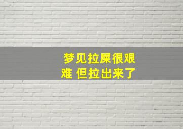 梦见拉屎很艰难 但拉出来了